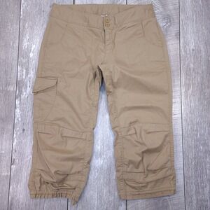 The North Face Cargo Capri Pants Womens 6 Tan Khaki Cropped Hiking Outdoor